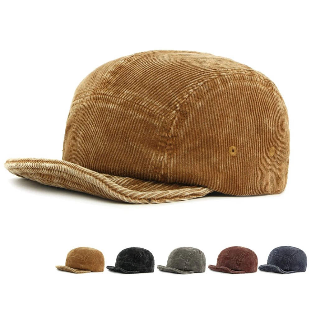 

HT4940 Baseball Cap Solid Plain Corduroy Caps for Men Women Soft Top Short Brim Baseball Hat Male Female Adjustable Snapback Cap