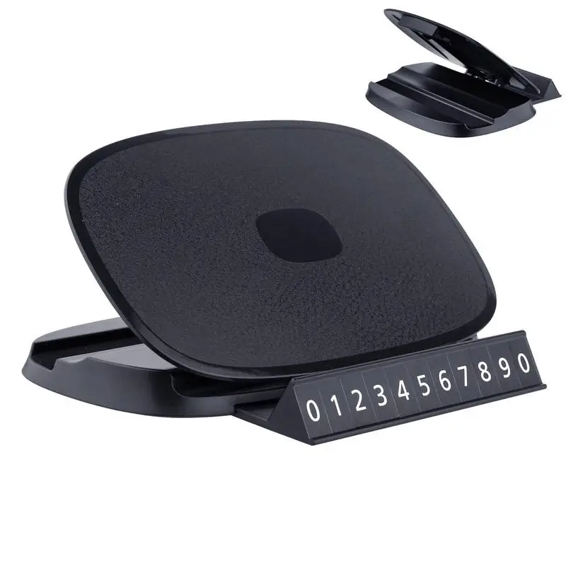 Car Phone Holder With Parking Number Plate 360 Rotate Auto Dashboard Cell Phone Stand Clip-on Phone Rack For Car Interior