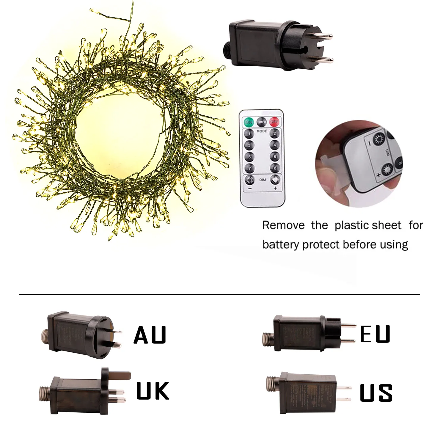 600 المصابيح العنقودية الجنية سلسلة أضواء ل شجرة عيد الميلاد الديكور في الهواء الطلق حديقة غرفة الزفاف الديكور حديقة الطرف #3