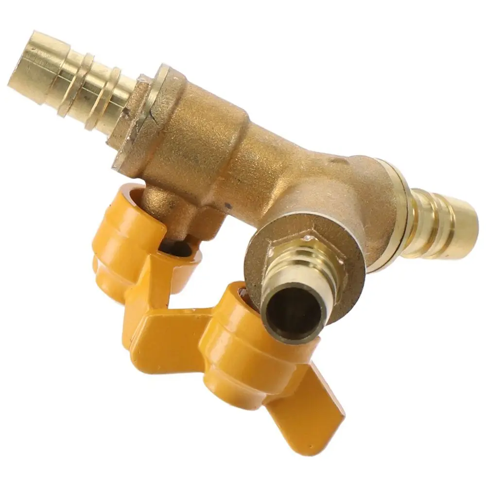 11mm Hose Barb Shut Off Ball Valve Durable 2 Switch Brass Ball Valve Adapter 3 Way Y Shaped Valve Fuel Gas Water Oil