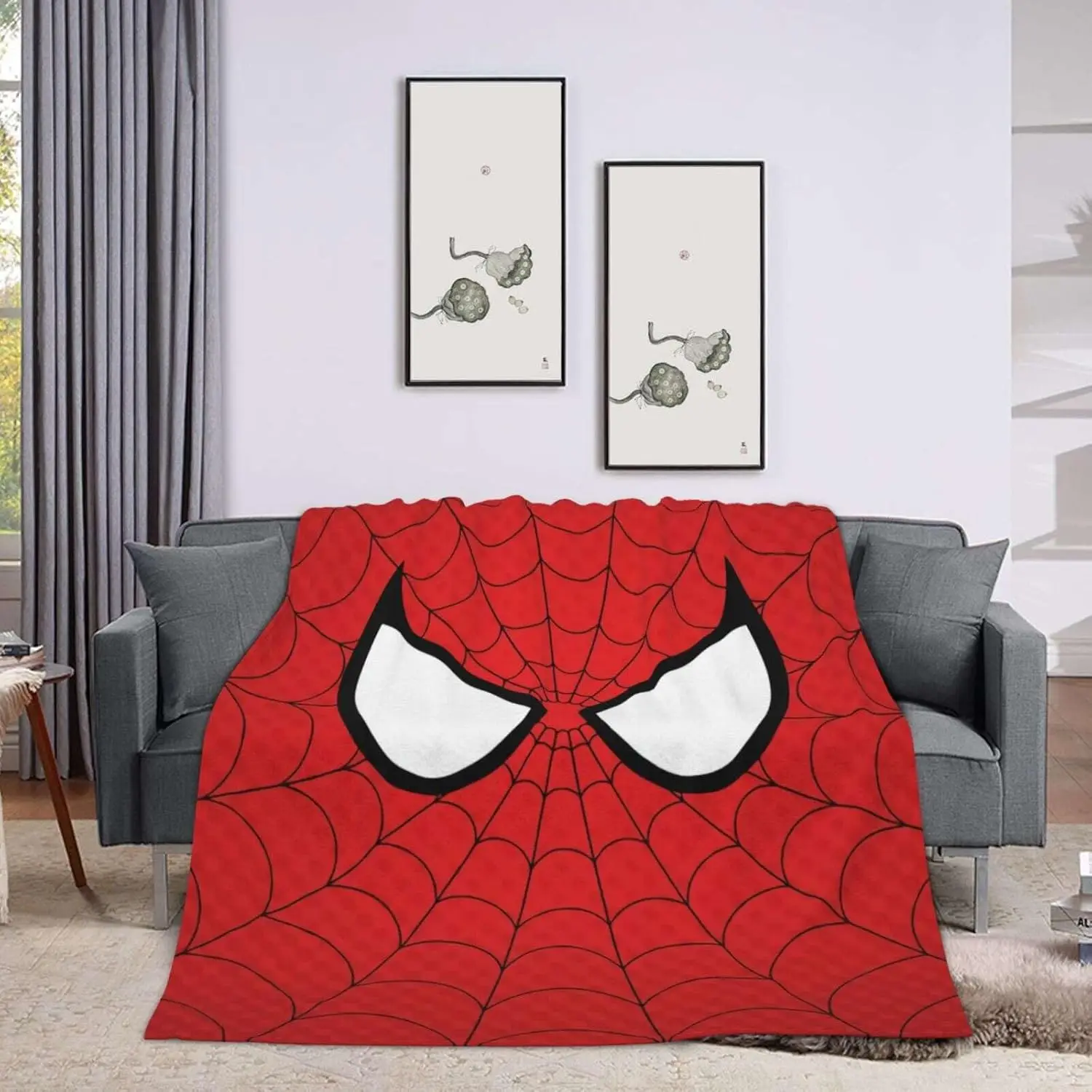 Superhero Spider Throw Blanket 60x50 Inches Soft Plush Blanket for Couch Car Bed