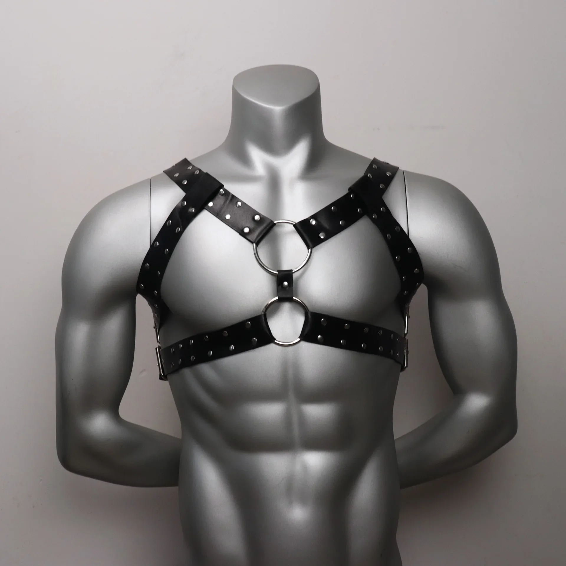 

Men PU Leather Sexy Chest Body Harness Straps Lingerie Bondage Clubwear Costume