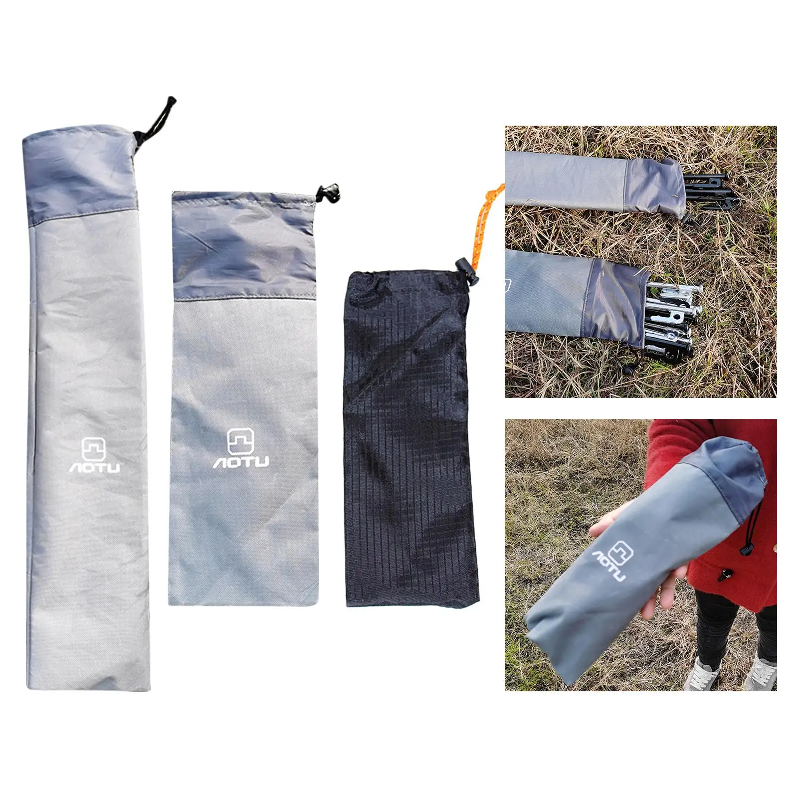 Outdoor Tent Pegs Storage Bag Holder Tent Nail Stakes Hammer Carrying Pouch for Trekking Canopy Stuff Sack