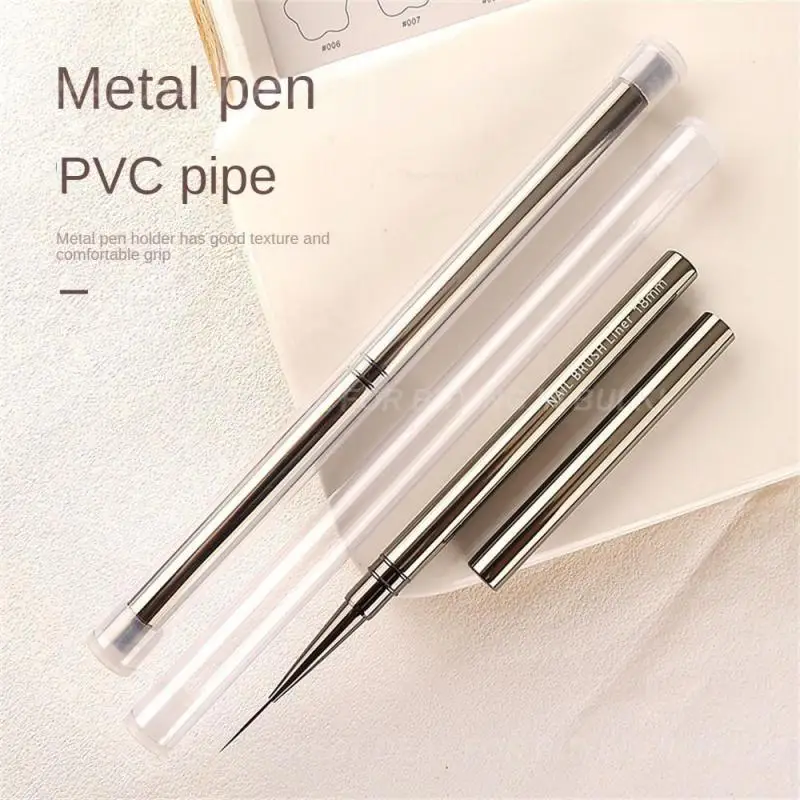 Bolígrafo de Metal para dibujar uñas, fácil de operar, fluido, Flexible, pintado, buena textura, trazos delicados, cepillo, alambre de tracción manchado