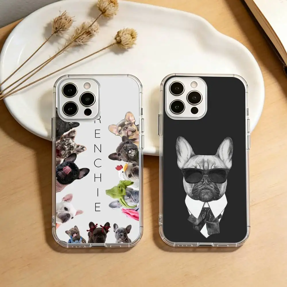 F-Frenchies French Bulldog Dog   Phone Case For iPhone 17 16 15 14 13 12 11 Mini Pro Max Plus Transparent Cover