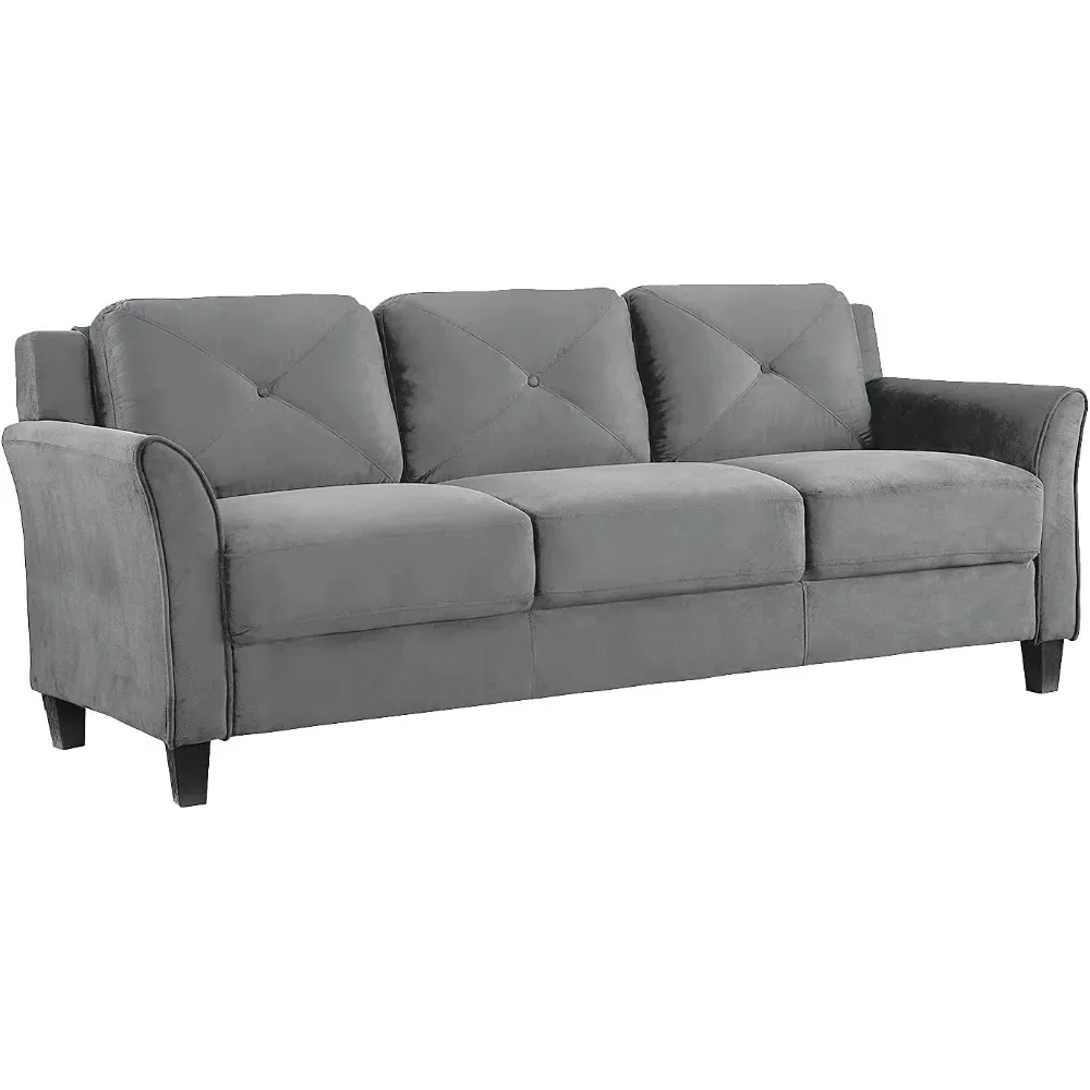 Lifestyle Solutions Collection Grayson Micro-Fabric Sofa, Dark Grey