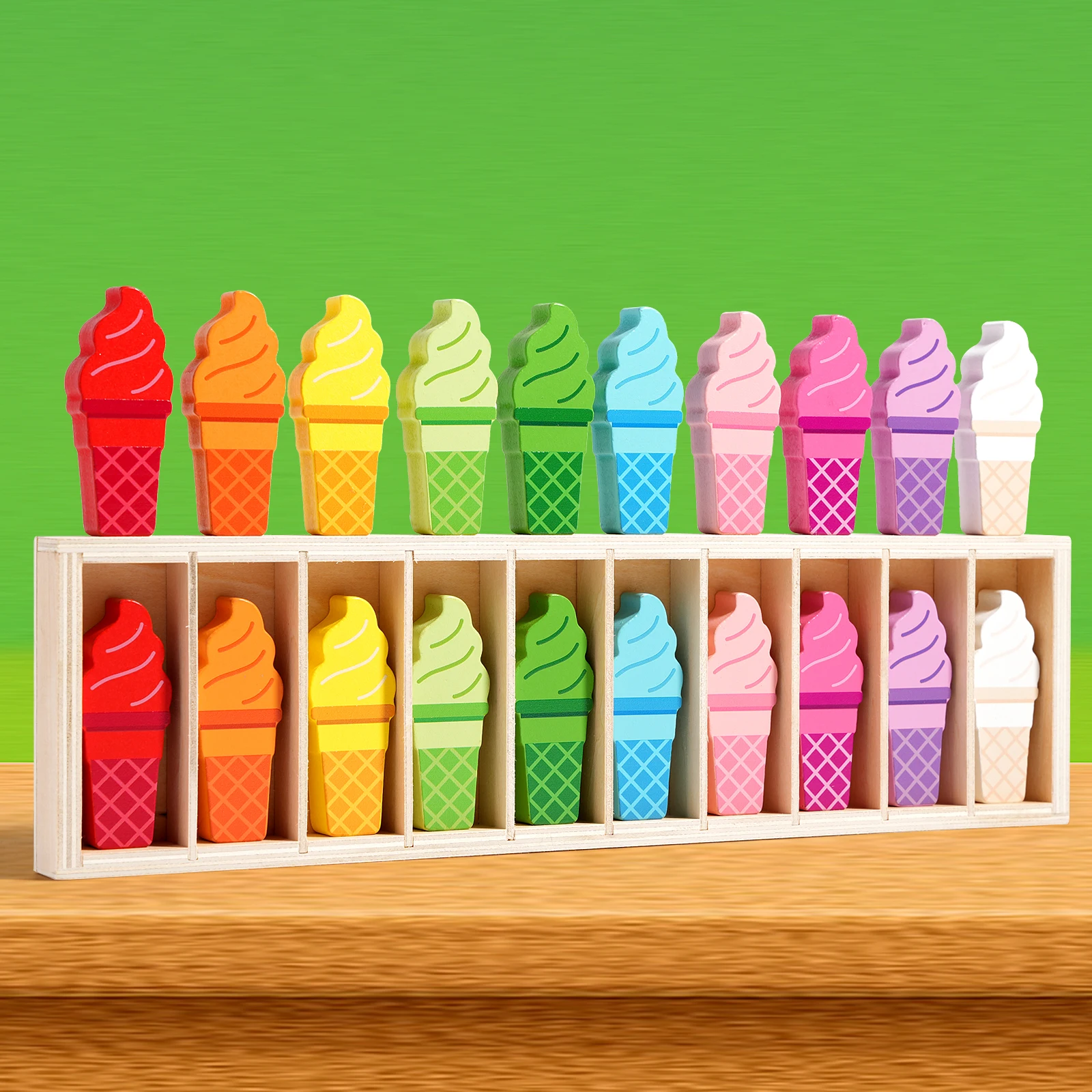 Criativo sorvete correspondência jogo interativo memória cérebro treinamento cor cognição aprendizagem brinquedos educativos para crianças meninos meninas