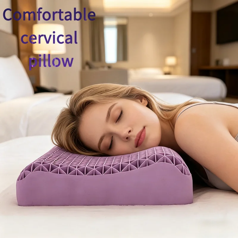 Pectin Breathable TPE Air Layer Pillow - Washable Zero Pressure Cervical Pillow, Latex-Free Neck Support for Adults Single Sleep