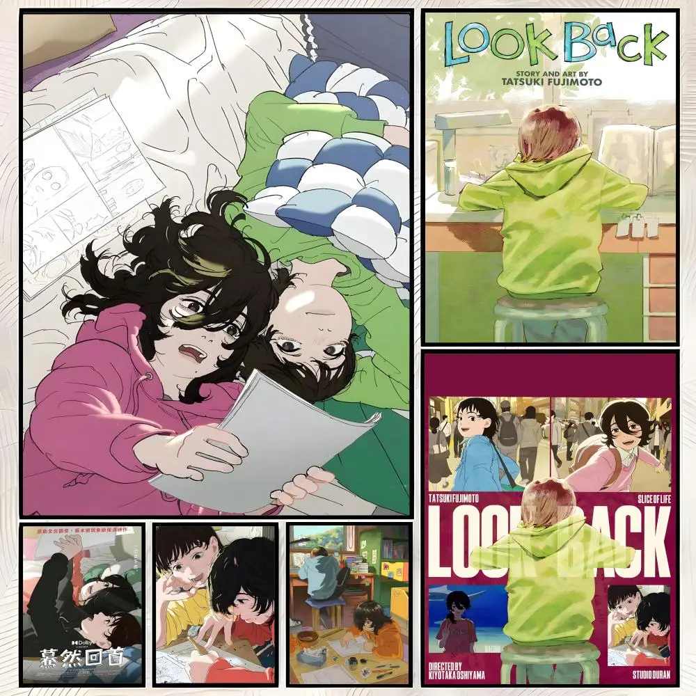 Manga L-Look Back Poster Self-Stick HD PVC Wall Art Poster, Waterproof Decor for Bedroom, Living Room and Home