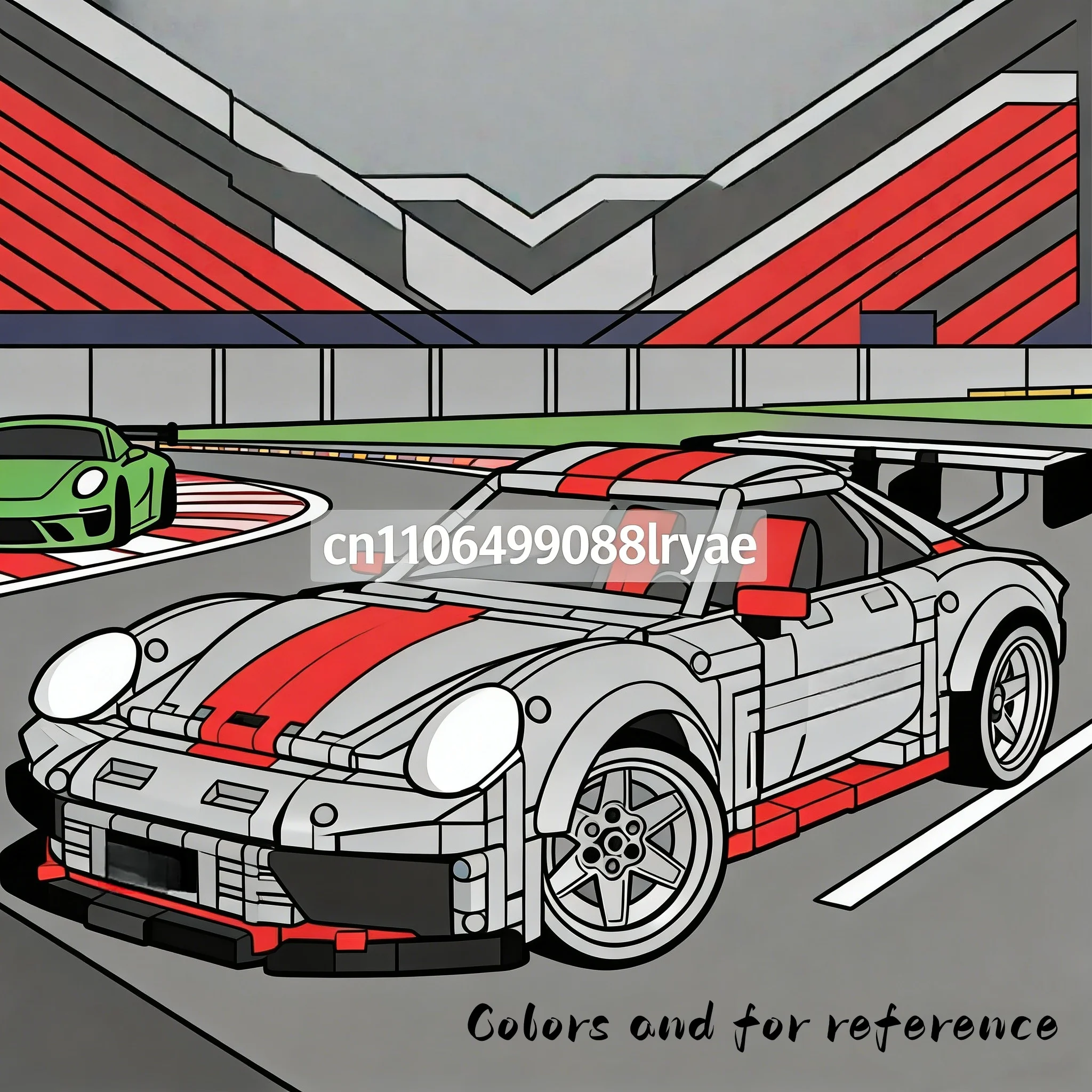 

2024 new creative technology remote control sports car GT3 R5 building block model MOC City racing brick assembly toy boy gift