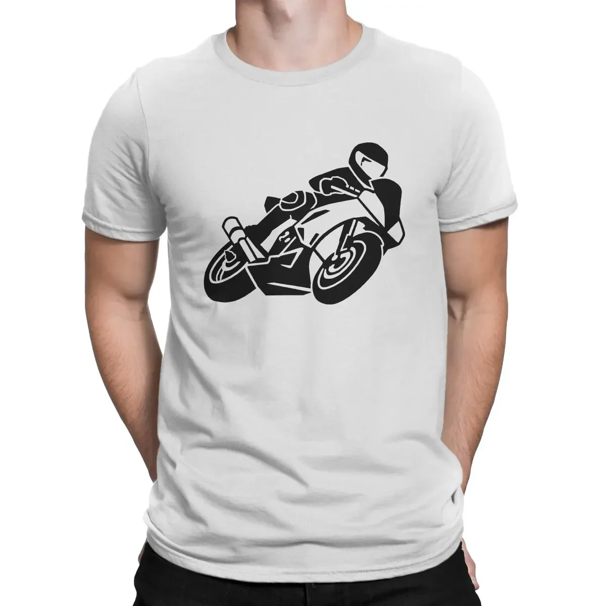 Motorcycle T Shirts for Men 100% Cotton Amazing T-Shirt Round Collar Motorcycle Racing Tees Short Sleeve Clothing Gift Idea