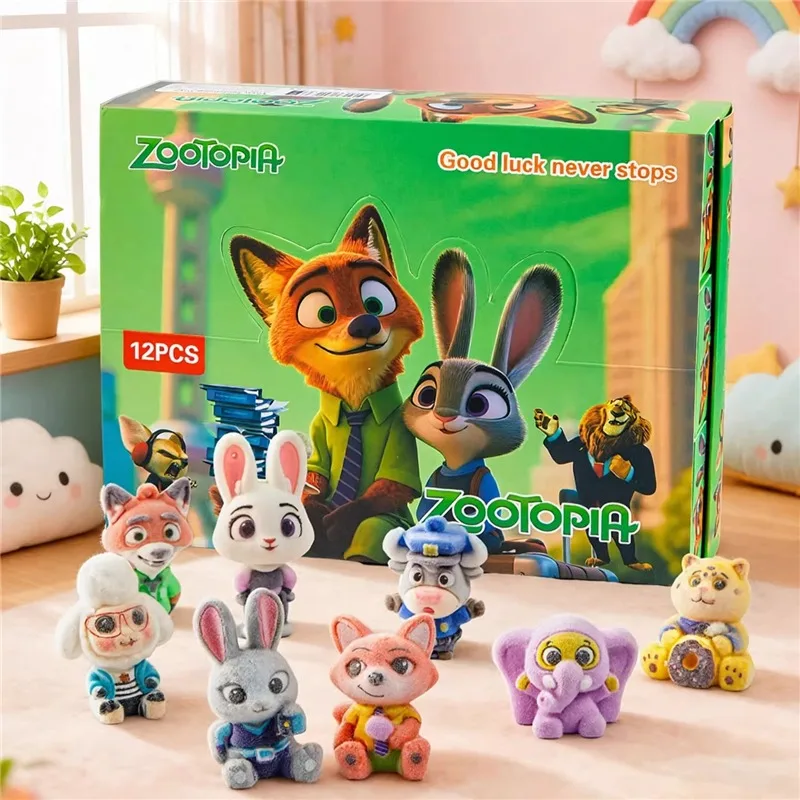 Disney Zootopia Series Blind Box Mini Flocking keychain Ornament Judy Hopps Nick Special Super Box Bellwether Animal Mystery Box