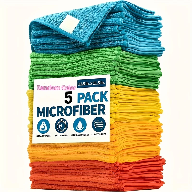 5/10Pcs Ultra Fine Fiber Cleaning Cloths Multi Purpose Towels for Home Kitchen Durable Absorbent Soft Lint Free Versatile Use