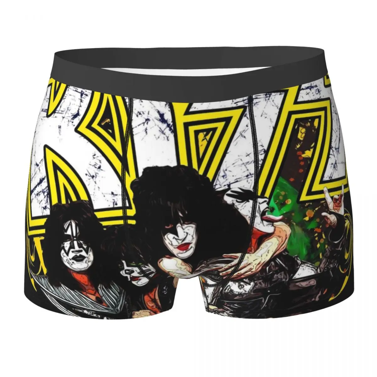 Kiss Band Underwear Yellow and Black Sexy Underpants Sublimation Shorts Briefs 3D Pouch Men Oversize Trunk