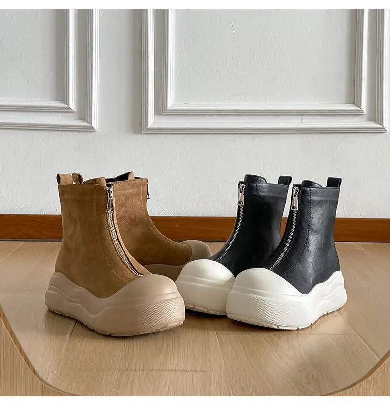 Short Chelsea Boots for Women  Spring New Fashion, Sponge Cake Thick Soled Slim Boots, Horse Boots, Women's Chimney Boots