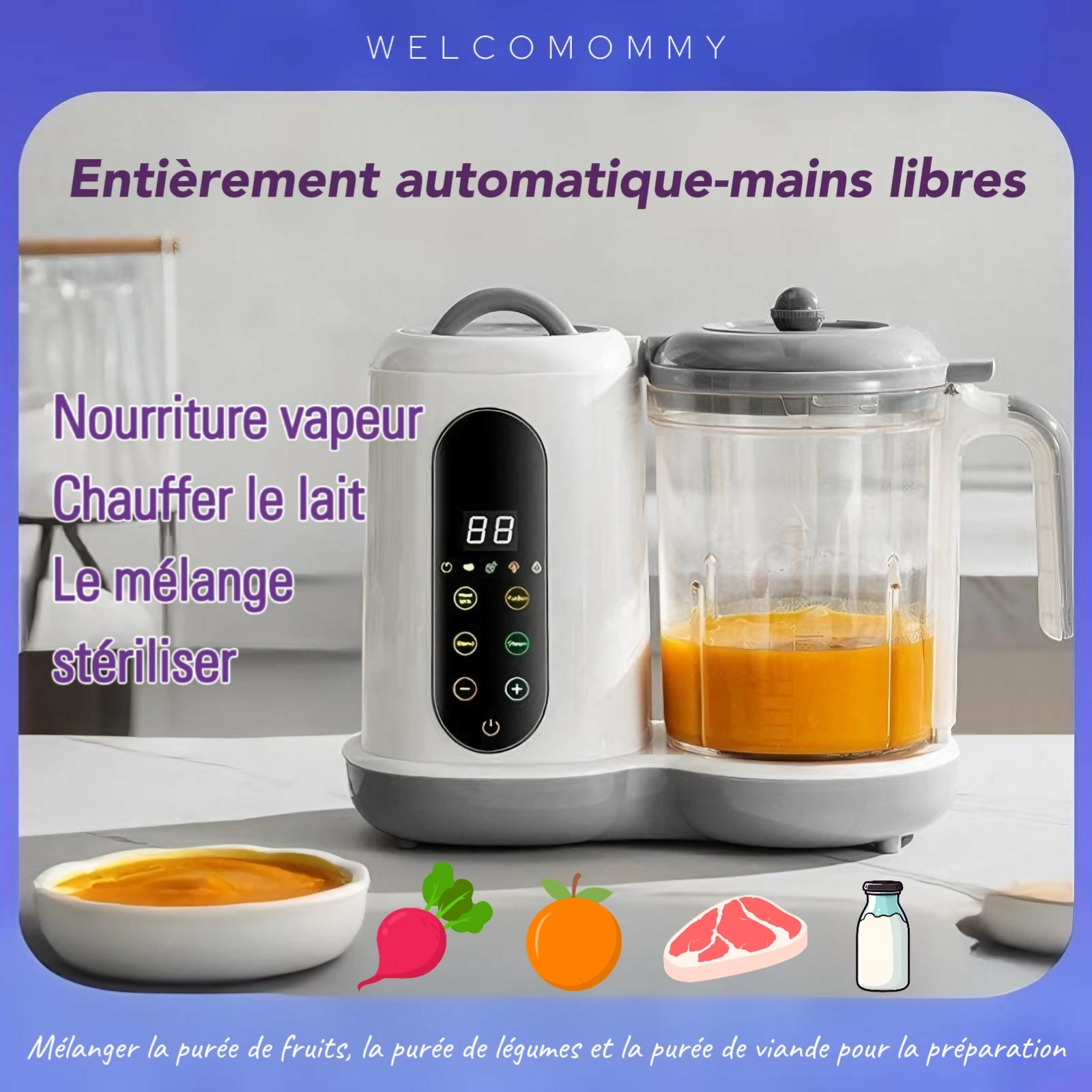 Robot multifonction bébé vapeur mélangeur