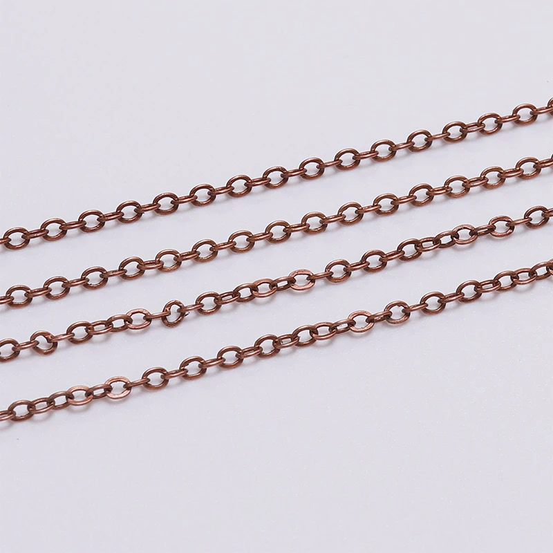 Silver-toned Metal Flattened O-line Chain, Fine Chain Jewelry, Necklace, Cross Chain