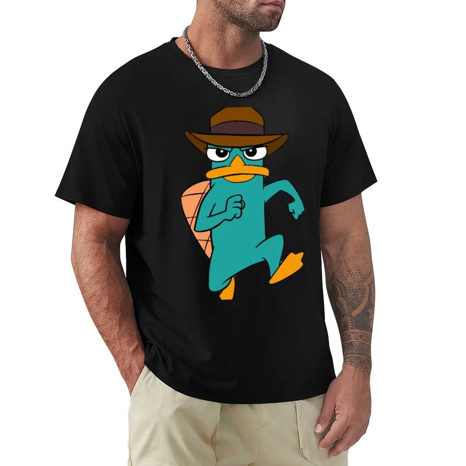 Agent Pperry the platypus T-Shirt Basic Plain Tee for Spring and Summer