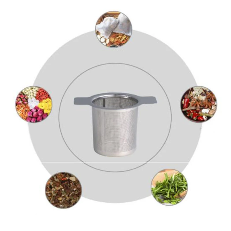 فلتر شبكي رفيع للأذن مزدوج من الفولاذ المقاوم للصدأ ، مصفاة شاي ، توابل قابل لإعادة الاستخدام ، كرة توابل ، إبريق شاي ، مصفاة قهوة ، مطبخ