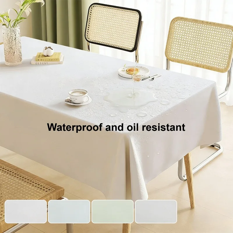 

1pc Sheepskin Oil Resistant and Waterproof Rectangular Tablecloth-Durable,Suitable for Weddings,Family Dining,Outdoor Activities