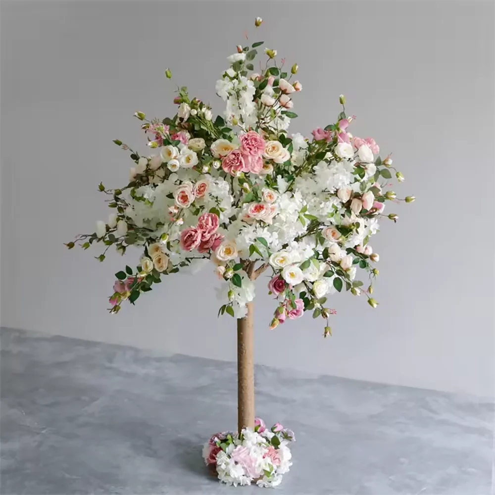 Popular Ornament Silk Wedding Trees Artificial Mini Cherry Blossom Flower Tree Centerpiece For Wedding Table