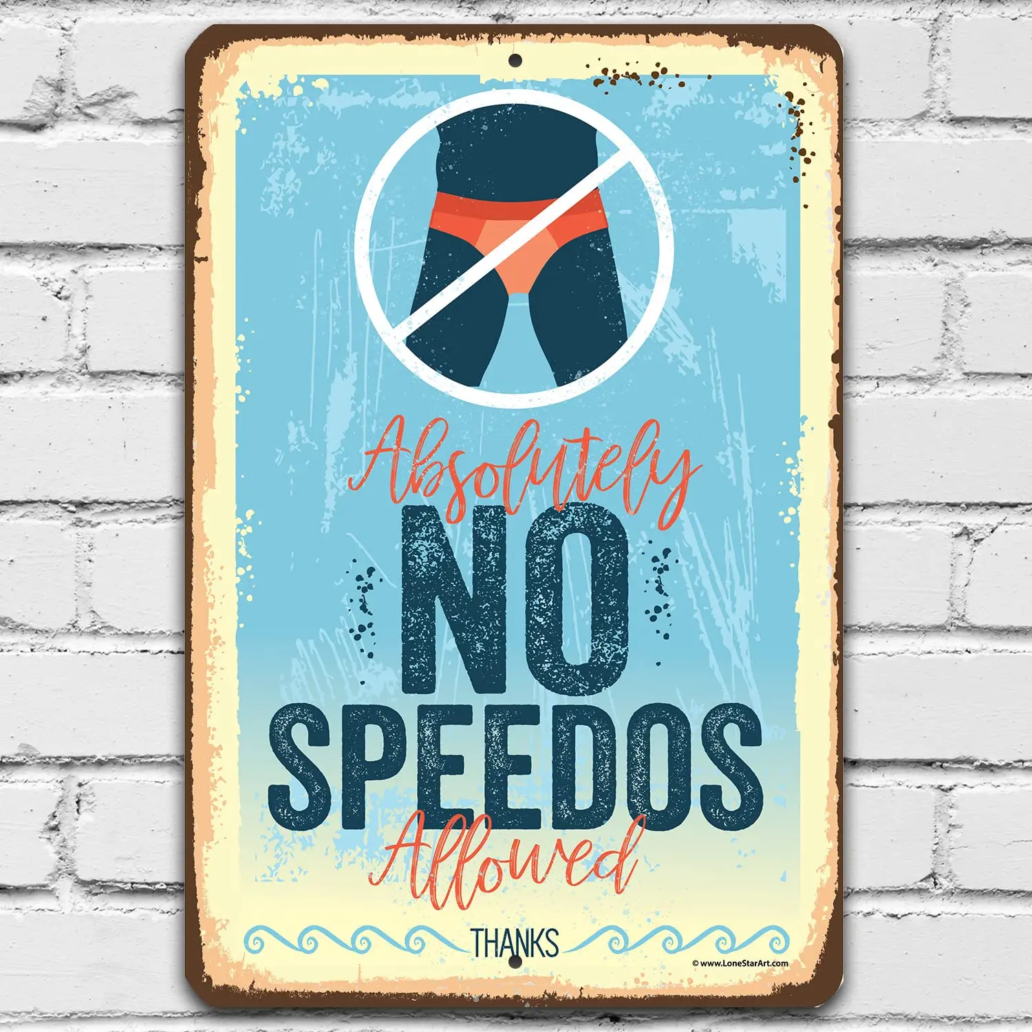 Y1,Absolutely No Speedos Allowed - Funny Pool Signs, Rules Outdoor Decoration, Swimming Accessories, Above Ground