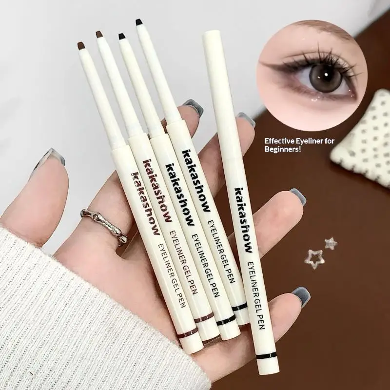 Eyeliner Gel Pencil Waterproof Smudge Proof Fade Resistant Highly Pigmented Eye Liner for Daily Outdoor Makeup