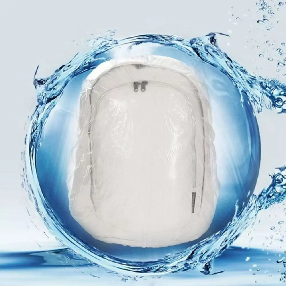 30Pcs Disposable Backpack Rain Cover Dust-proof 90/110cm Waterproof Backpack Cover Thickened Plastic Transparent Backpack Cover
