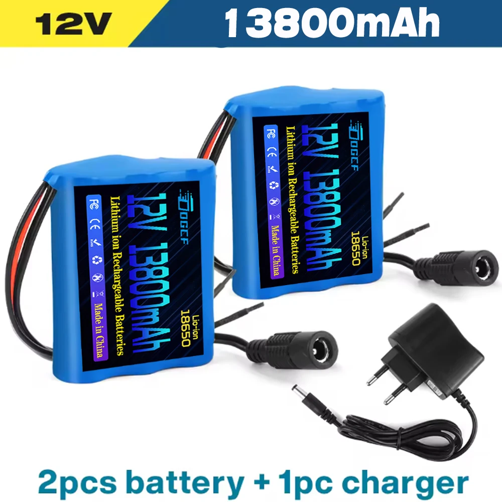 

12V 13800mAh 3S1P 18650 Lithium Battery for Speaker Flashlight CCTV GPS Searchlight Long Lasting Rechargeable