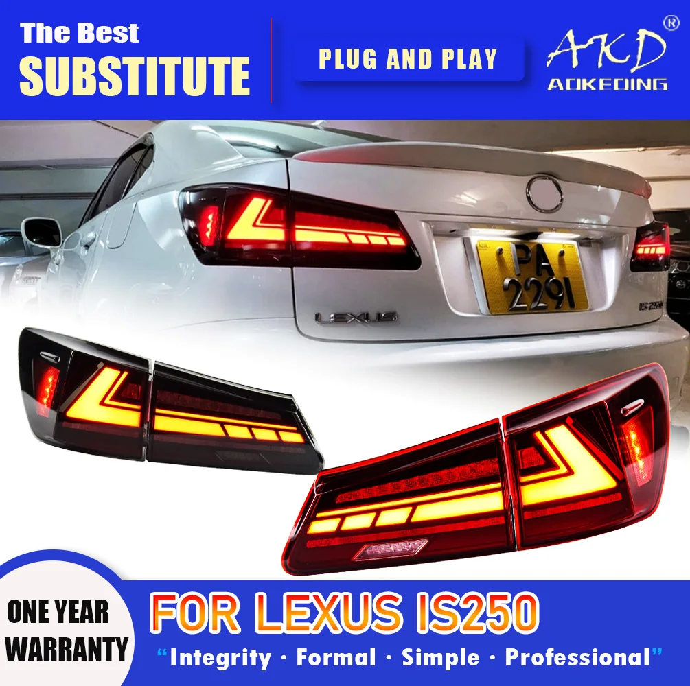 

AKD Tail Lamp for Lexus is250 LED Taillight 2006-2012 is300 is300 Rear Fog Brake Turn Signal Automotive Accessories