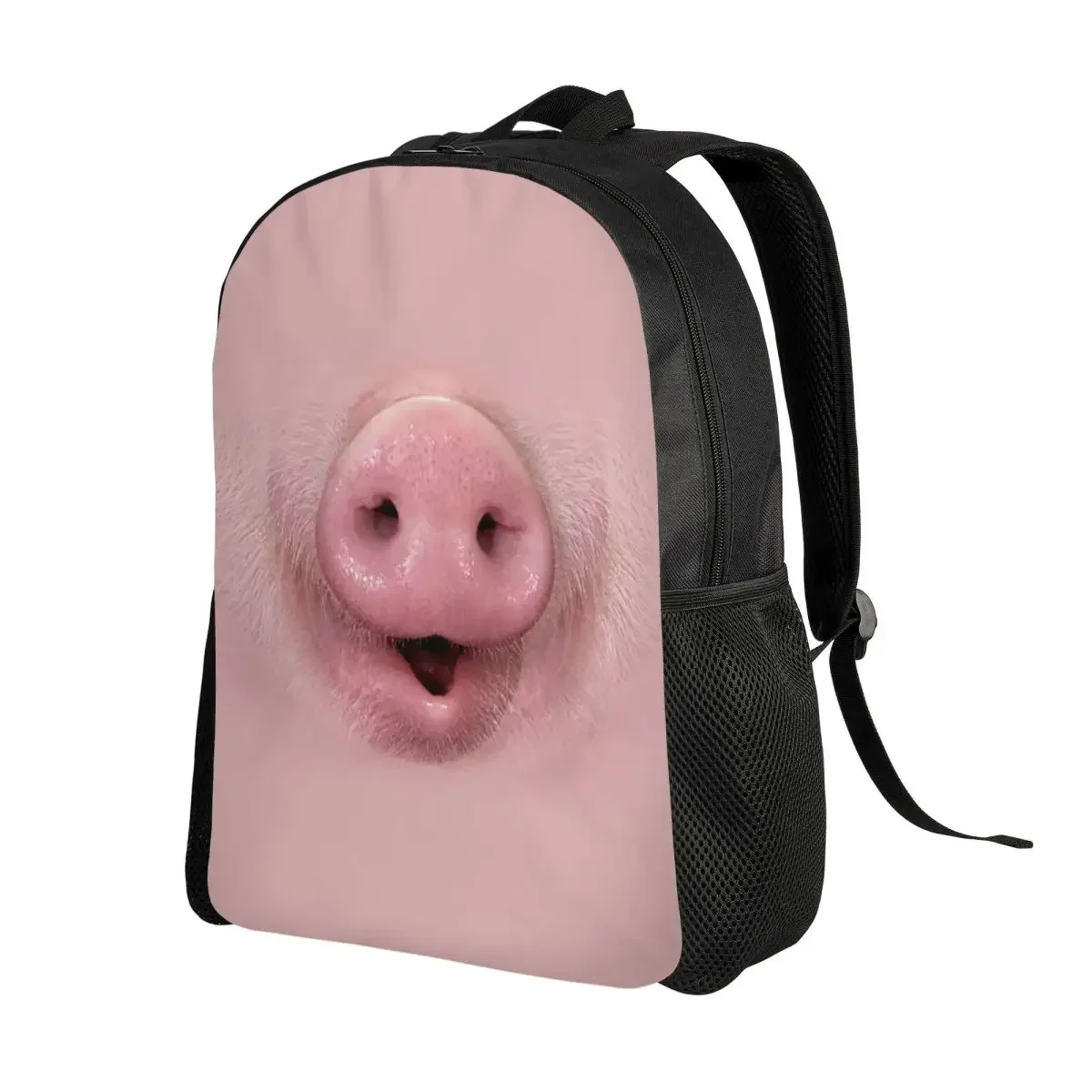 Custom Funny Pig Face Nose Laptop Backpack Men Women Basic Bookbag for School College Student Animal Piggy Lover Bag