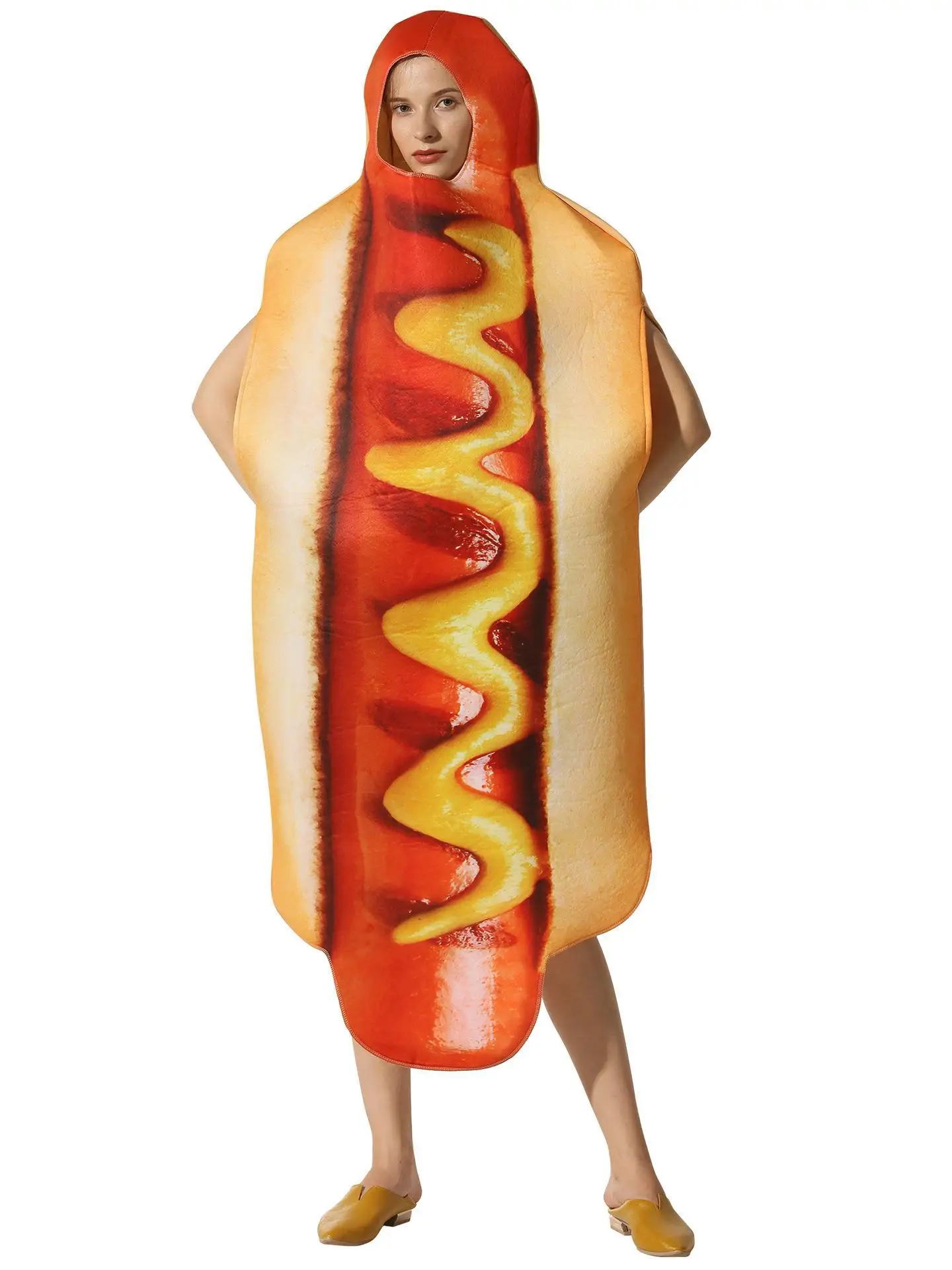 

Костюм для выступления на Хэллоуин: комбинезон «Хот-дог», женская этническая одежда, сценический костюм, весна 2025, без бренда, не зарегистрирован