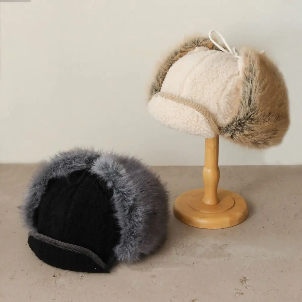 Fashion Windproof Winter Pilot Hat Beanie Ear Protection Warm Ski Hat Neck Protector Velvet Plush Hat Women/Men