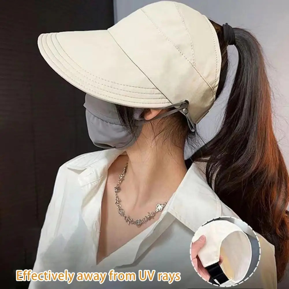 

4Pcs Women Sun Visor Hat UV Breathable Foldable Wide Brim Hat Quick Drying Summer Outdoor Hollow Top Peaked Hat