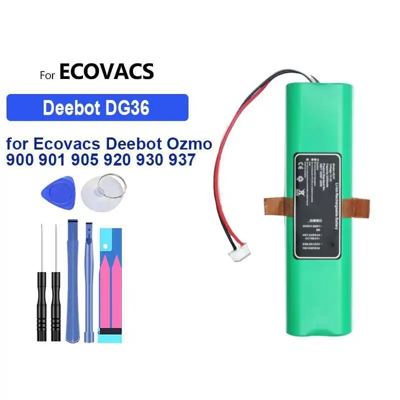 

Robotic Vacuum Cleaner Battery High Capacity For Ecovacs Deebot Ozmo 900 901 905 920 930 937 DG36 DG70 DG3G Long-Lasting 3400mAh