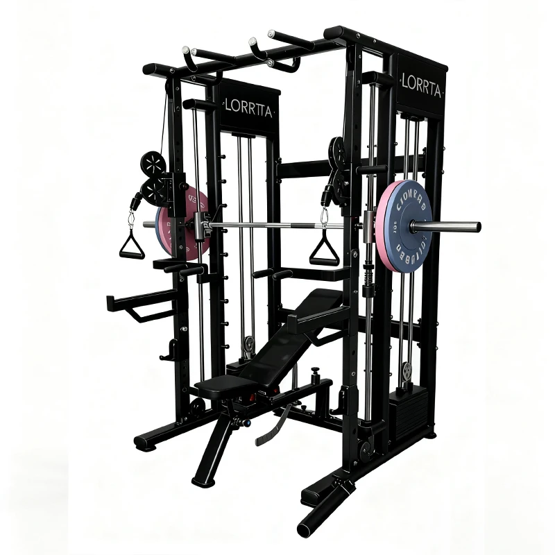 Commercial Professional Smith Machine Multi-Functional Trainer Steel Material Gym Power Rack With Cable System Lorrtta YH-W608
