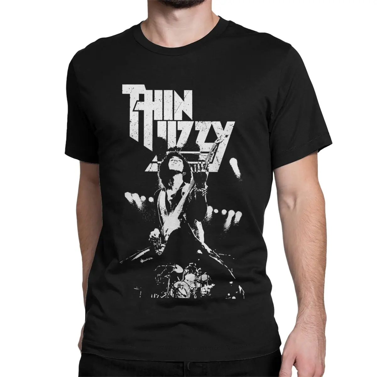 Rock Band 90s T Shirts Men Women 100% Cotton Amazing T-Shirt Crewneck Thin Lizzy Tee Shirt Short Sleeve Clothes Plus Size