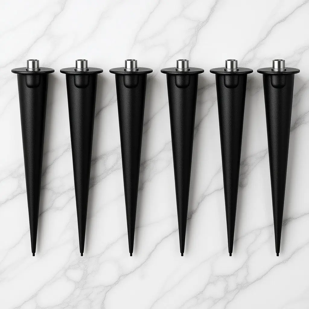 

6Pcs Aluminium Alloy Solar Light Stakes Threaded Ground Spikes for Flood Lights Path Lights Garden Landscape Lighting