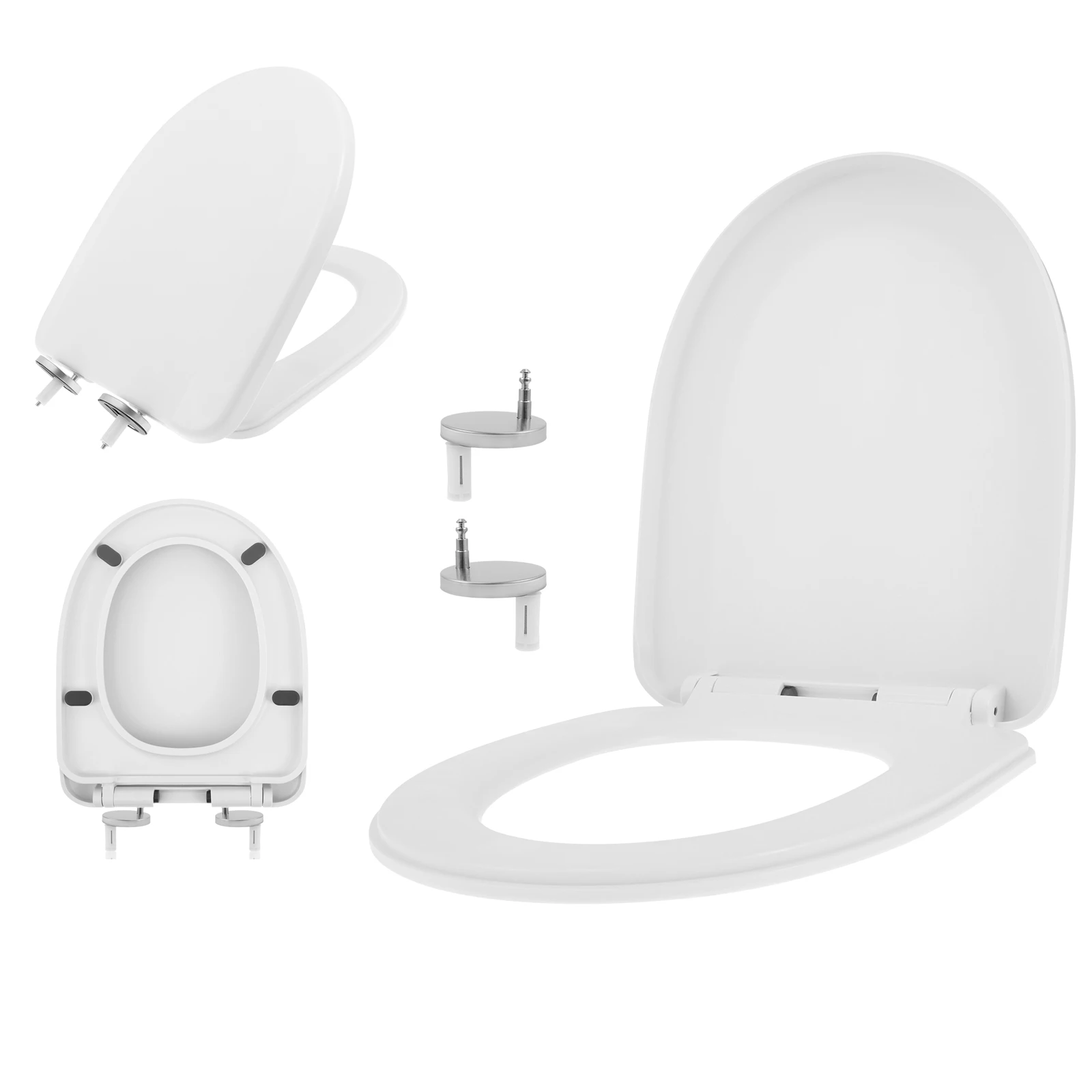 

Мягкое удлиненное сиденье для унитаза с крышкой, плавное закрытие, утолщенное, устойчивое к давлению, из полипропилена, быстросъемная крышка унитаза с поддержкой для спины