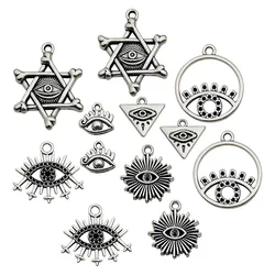 10pcs Mixed Eye of Horus Charms Alloy Metal Tibetan Magic Pendants For DIY Necklace Bracelet Jewelry Making Crafting Supplies
