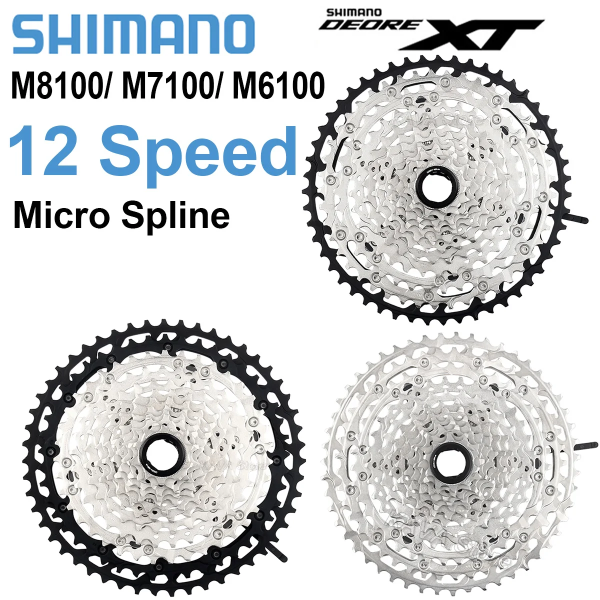 

Shimano SLX XT Deore M8100 M7100 M6100 12 Speed Cassette Micro Spline K7 12V Sprocket 10-51T MTB Freewheel 12S Bicycle Ratchet