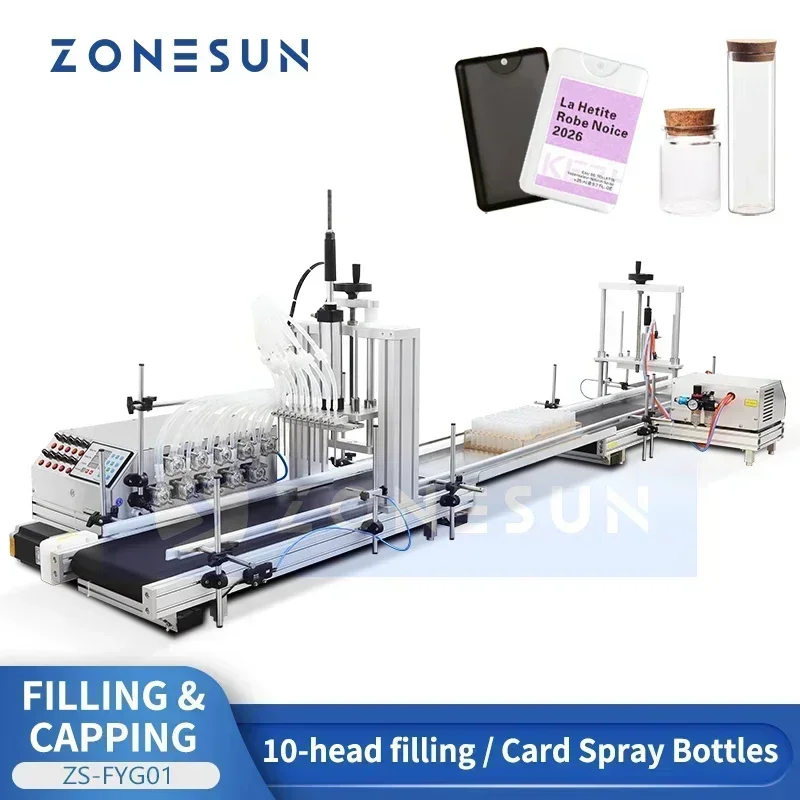 ZONESUN Pocket Perfume Filling and Capping Machine Liquid Filler Vial Bottle Capper Corking Equipment  ZS-FYG01
