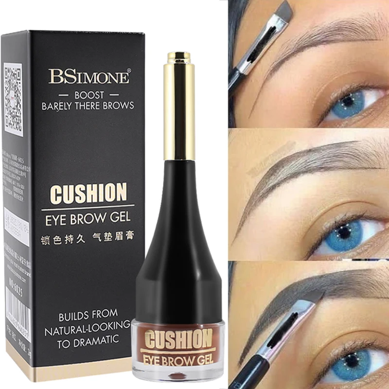 Waterproof Air Cushion Eyebrow Cream Enhancers 4 Colors Long Lasting Natural Dyeing Brow Tinted Gel Cream Women Makeup Cosmetics