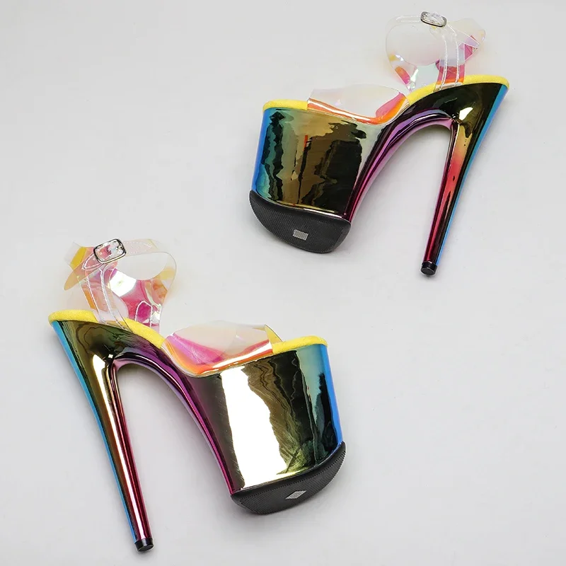 Leecabe 20cm/ 8inches TPU upper  fashion sexy  platform high heel   sandals stripper heel  pole dance shoes