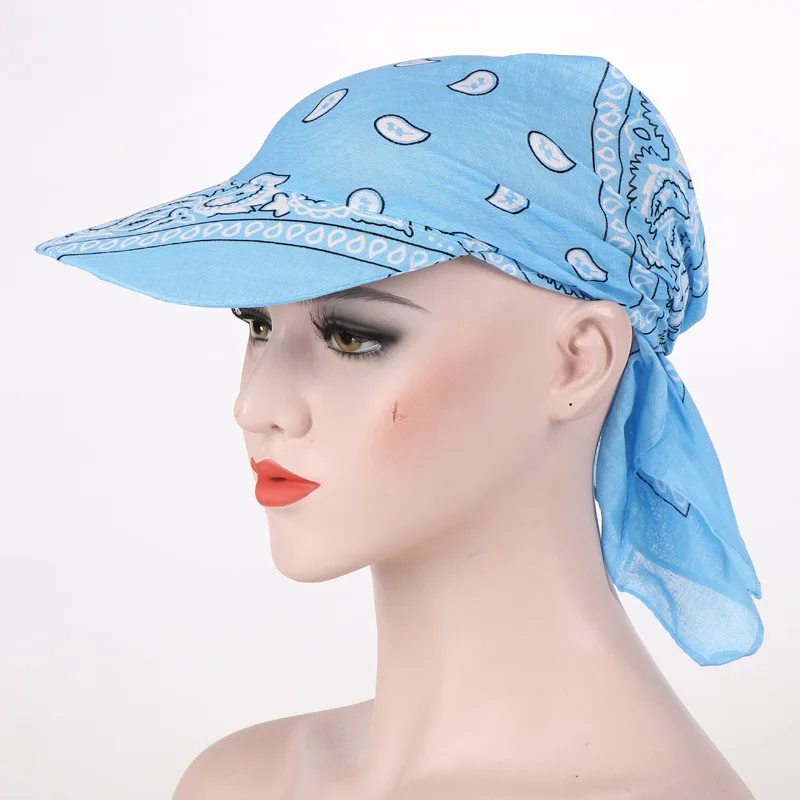

Printed Square Scarf Sun Hat Boho Paisley Floral Bandana Adjustable Breathable Cap For Women Men Summer Sports Hiking Beach Hats