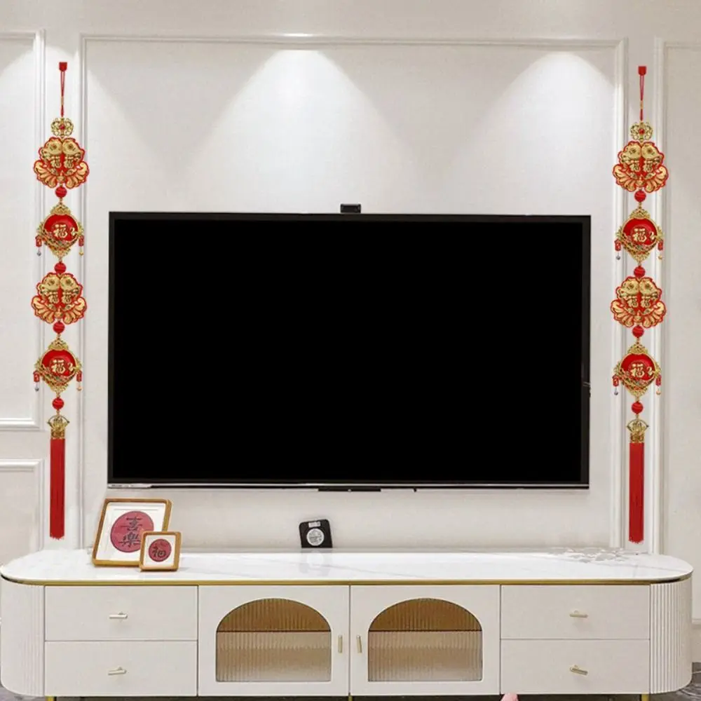 

Traditional Spring Festival Decoration Pendant Creative Reusable New Year Ornaments with Tassel Exquisite Chinese Knot Hanging