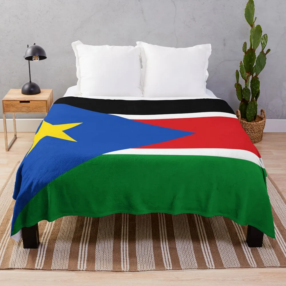 

Flag of South Sudan Throw Blanket Soft Plush Plaid Luxury Brand Blanket Stuffed Blankets