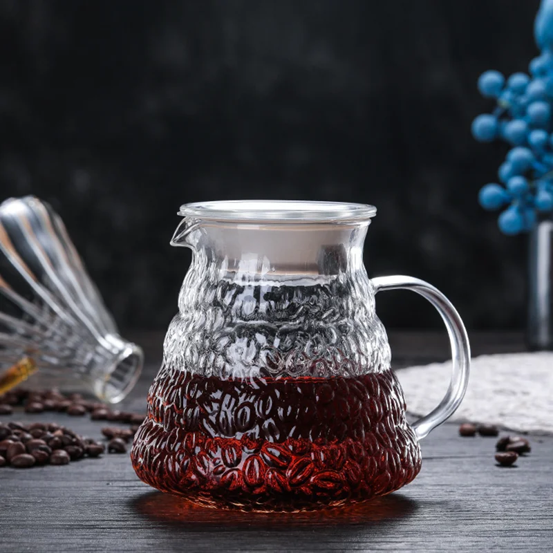 Glass Coffee Pot Cloud Shaped Anti Slip Coffee Pot 600ml Reusable Coffee Pot Heat-resistant Tea Pot Reusable Shared Coffee Pot