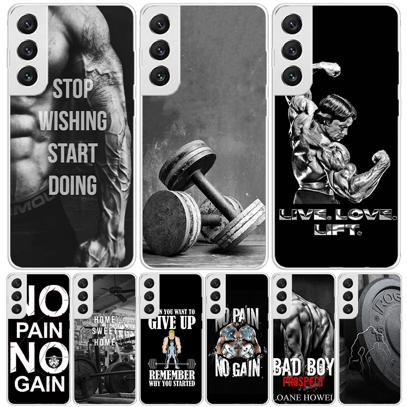 Bodybuilding Gym Fitness Muscle Phone Case For Samsung Galaxy S25 S24 S23 S22 S21 FE S20 Ultra S10 Plus Art Customized Coque Cap