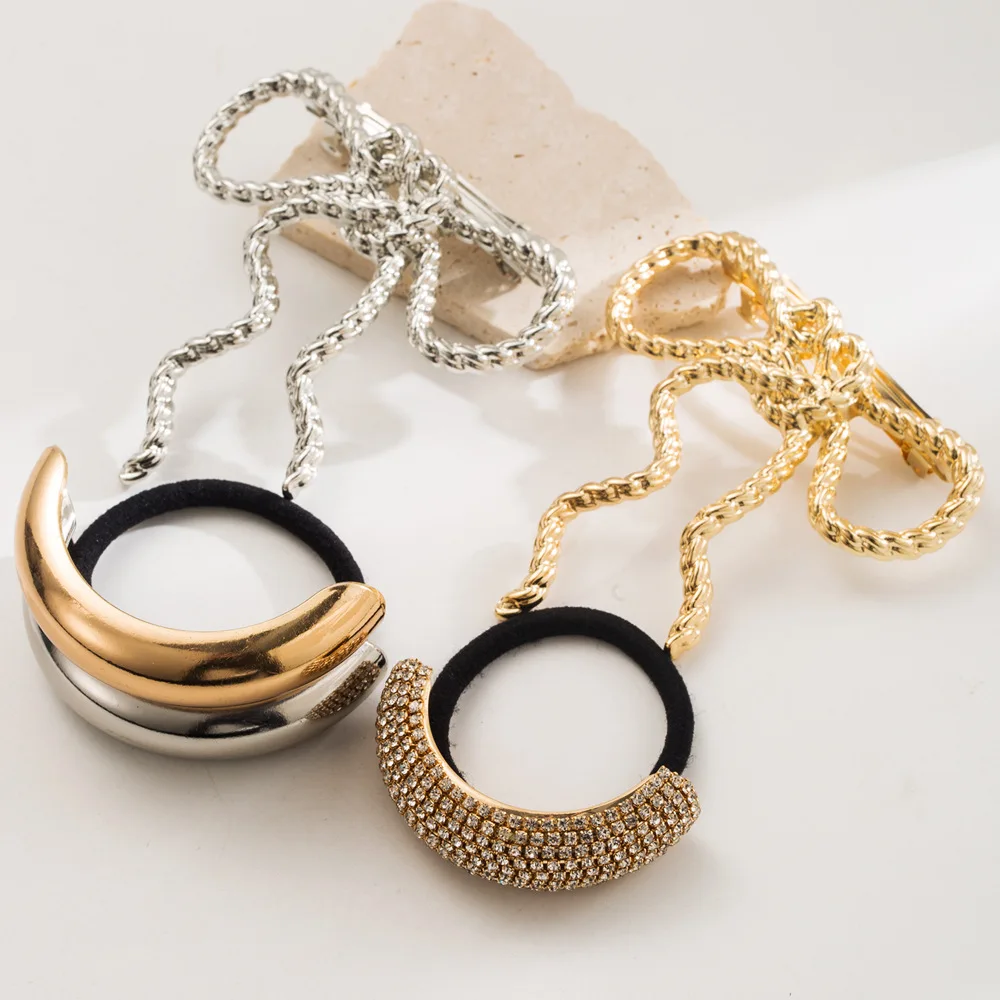 قطعة واحدة من عصابة رأس مرنة مرصعة بالألماس المعدني، عصابة رأس بمشبك شعر على شكل فيونكة حلوة متعددة الاستخدامات